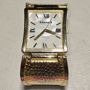 Vintage Collectible Beautiful Shivas Quartz Watch-Stainless Steel Gold Tone